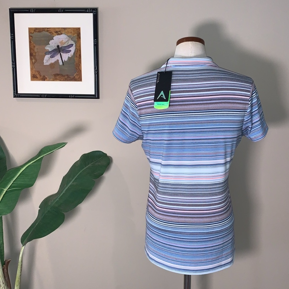 NWT Antigua Desert Dry Golf Polo Top, Multicolor Striped, Women’s Size M - Picture 3 of 16